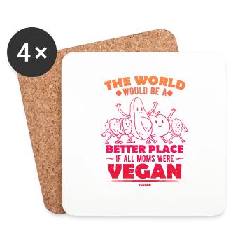 wenn alle Mütter vegan wären - Untersetzer (4er-Set) - Weiß - Vorne