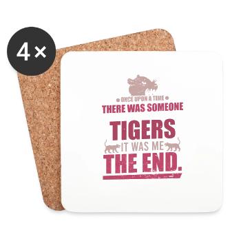 Drôle de dicton pour les amis tigres - Dessous de verre (lot de 4) - blanc - Devant