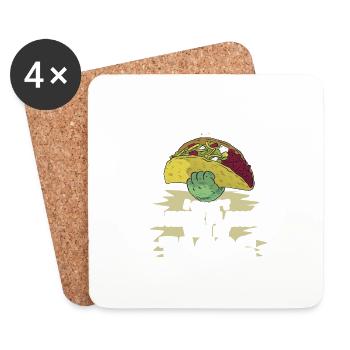 Sorry I Can't I Have Plans With My Tacos - Coasters (set of 4) - white - Front