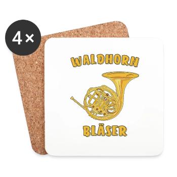 WALDHORN BLÄSER - Untersetzer (4er-Set) - Weiß - Vorne