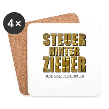 STEUERHINTERZIEHER - Untersetzer (4er-Set) - Weiß - Vorne