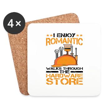 Enjoy Romantic Walks Through The Hardware Store14 - Coasters (set of 4) - white - Front