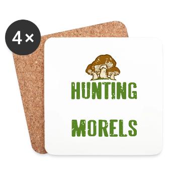 Hunting Good Morels Retro Funny Mushroom Hunting - Coasters (set of 4) - white - Front