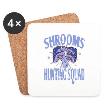 Shrooms Hunting Squad Retro Mushroom Hunting - Coasters (set of 4) - white - Front