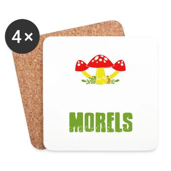 Yes I Know Where To Find Morels Mushroom Hunting - Coasters (set of 4) - white - Front
