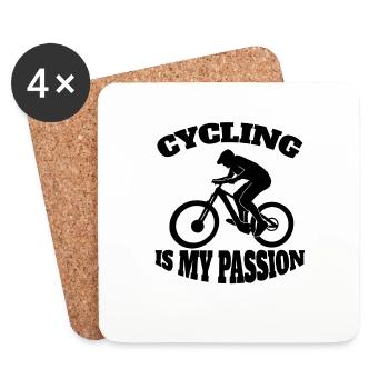 Cycling Bike Mountain Bike Cycling Bike Tour - Coasters (set of 4) - white - Front