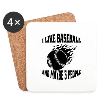 Baseball Gift Baseball Game Baseball Lovers - Coasters (set of 4) - white - Front