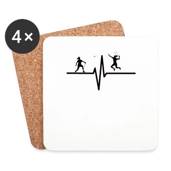 Badminton Player Gift Idea Design - Coasters (set of 4) - white - Front