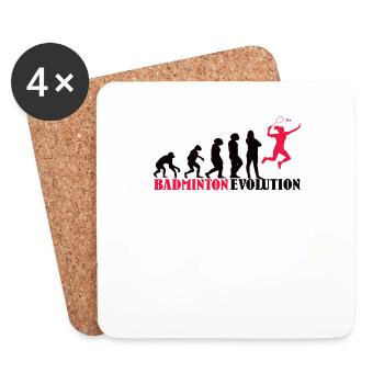 Badminton Player Gift Idea Design - Coasters (set of 4) - white - Front