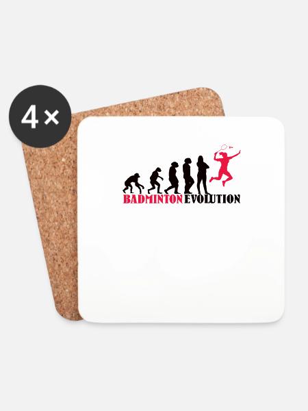Badminton Player Gift Idea Design - Coasters (set of 4) - white