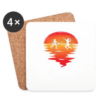 Badminton Player Gift Idea Design - Coasters (set of 4) - white - Front