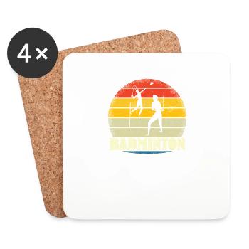 Badminton Player Gift Idea Design - Coasters (set of 4) - white - Front