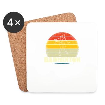 Badminton Player Gift Idea Design - Coasters (set of 4) - white - Front