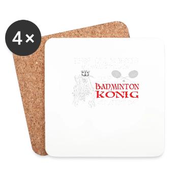 Badminton Spieler Geschenkidee Design - Untersetzer (4er-Set) - Weiß - Vorne
