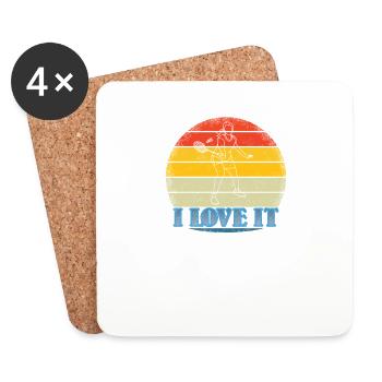 Badminton Player Gift Idea Design - Coasters (set of 4) - white - Front