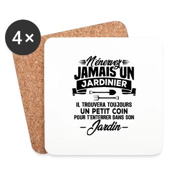 N'énervez jamais un jardinier - Dessous de verre (lot de 4) - blanc - Devant