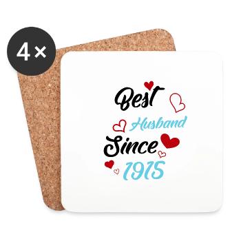 Meilleur mari depuis 1915 Mariage - Dessous de verre (lot de 4) - blanc - Devant