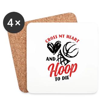 Basketballspieler Mannschaftstrainer Heartbeat - Untersetzer (4er-Set) - Weiß - Vorne