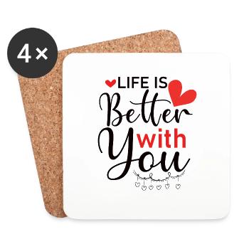 Beste Mama Überhaupt Muttertag Mutter Geschenk - Untersetzer (4er-Set) - Weiß - Vorne