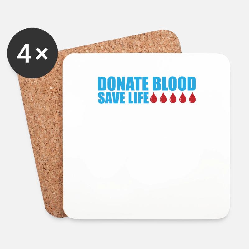 Blutspende Blutspenden Blutspender - Untersetzer (4er-Set) - Weiß