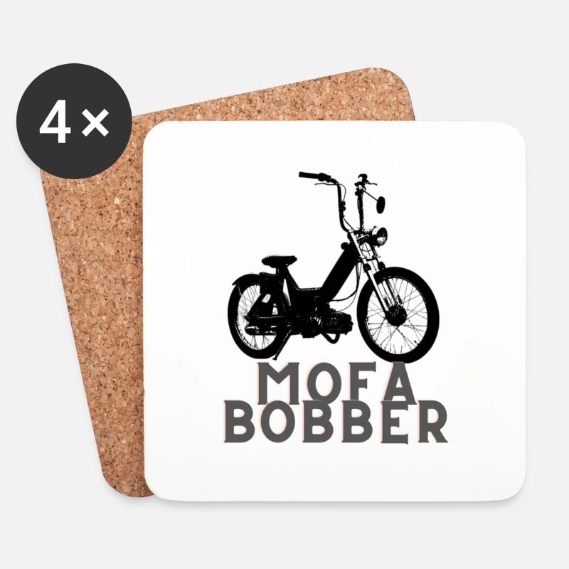 Mofabobber / Mofa / Moped - Untersetzer (4er-Set) - Weiß