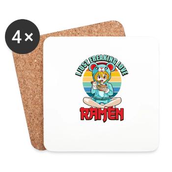 I Just Freaking Love Ramen Funny Kawaii Japan - Coasters (set of 4) - white - Front