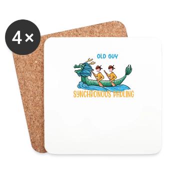 dragon boat paddle boat japanese rowing - Coasters (set of 4) - white - Front