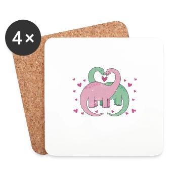 Ils rendent mon cœur aigre mignon dinosaure - Dessous de verre (lot de 4) - blanc - Devant