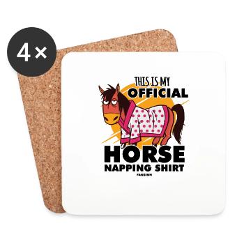 This Is My Official Horse Napping Shirt - Untersetzer (4er-Set) - Weiß - Vorne
