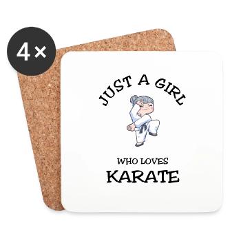 Juste une fille qui aime le karaté - Dessous de verre (lot de 4) - blanc - Devant