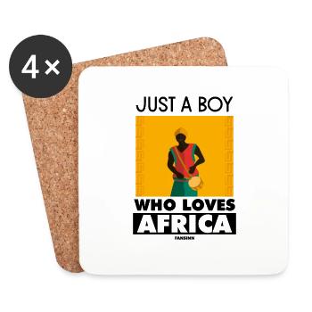 Just A Boy Who Loves Africa - Untersetzer (4er-Set) - Weiß - Vorne