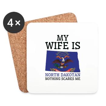 Nothing Scares Me North Dakotan Wife North Dakota - Coasters (set of 4) - white - Front
