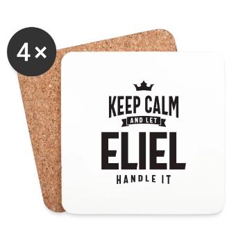 Eliel Nom personnalisé - Dessous de verre (lot de 4) - blanc - Devant