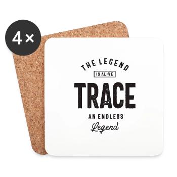 Trace Custom Name - Coasters (set of 4) - white - Front