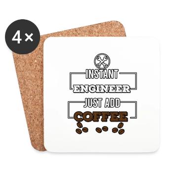 instant engineer just add coffee - Coasters (set of 4) - white - Front