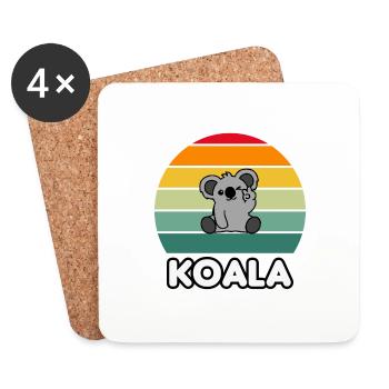 koala vintage retro - Coasters (set of 4) - white - Front
