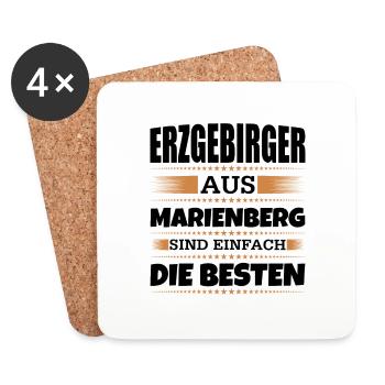Erzgebirger aus Marienberg - Untersetzer (4er-Set) - Weiß - Vorne