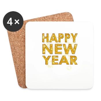 New Years Eve Party Outfit - Happy New Year - Coasters (set of 4) - white - Front