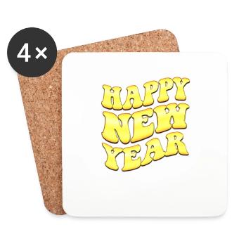 New Year Countdown 2023 - Happy New Year - Coasters (set of 4) - white - Front