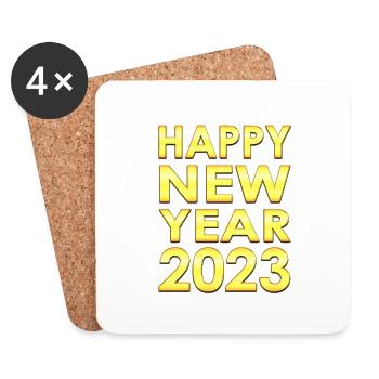 2023 New Year - New Year Countdown Party - Coasters (set of 4) - white - Front