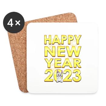 Happy New Year 2023 - Women Men New Year 2023 - Coasters (set of 4) - white - Front