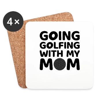 Golfers Golfers Golf clubs Golfing Golf mother - Coasters (set of 4) - white - Front
