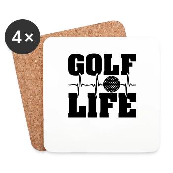 Golf Golfer Gift Hobby Club Quote - Coasters (set of 4) - white - Front