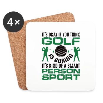 Golf Golfer Gift Hobby Club Quote - Coasters (set of 4) - white - Front