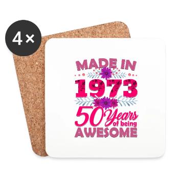 Made in 1973 50 Years of Being Awesome - 50th Birt - Untersetzer (4er-Set) - Weiß - Vorne