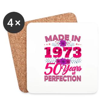 Made in 1973 50 Jahre Perfektion - 50th Birthda - Untersetzer (4er-Set) - Weiß - Vorne