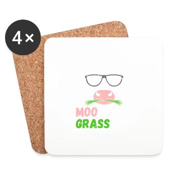 Moo chas Grass ias - Coasters (set of 4) - white - Front