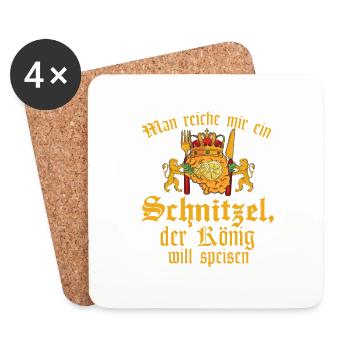 Der König will Schnitzel essen - Untersetzer (4er-Set) - Weiß - Vorne