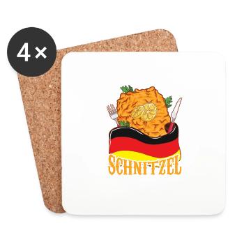 Offiziell Schnitzel abhängig - Untersetzer (4er-Set) - Weiß - Vorne