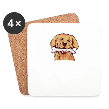Golden Retrievers - Dessous de verre (lot de 4) - blanc - Devant